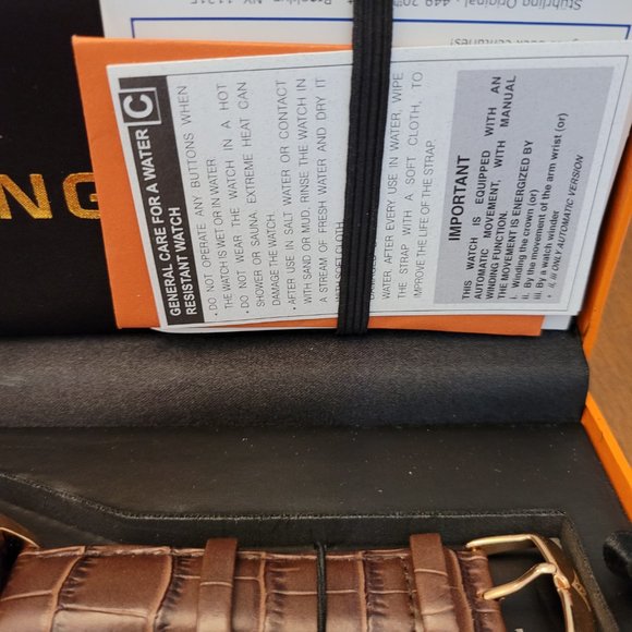 Stuhrling Delphi 992 Automatic 42mm Skeleton Two Tone (Brown and Rose Gold) - Picture 3 of 4